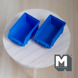Dollhouse Miniature Stackable Bins 2 Piece Set Style Blue