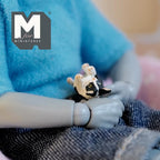 Miniature Cuddling Kitten Up Side Down 1:12 Scale Dollhouse Cat 7/8 inch long (resin) (A) - C048