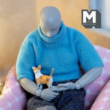 Miniature Standing Tabby Kitten 1:12 Scale Dollhouse Supplies Tabby Cat 9/16 inch long (resin) - C048