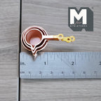 1:12 Scale Miniature Metal Saucepans, Set of 3, 1-15/16 inch long, DIY Dollhouse Supply (copper)