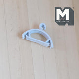 Miniature Clothes Hanger Set of 6 , 1:12 Scale Coat Hanger 15/16 inch wide (metal) (white) - C041