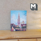 1:12 Miniature Canvas European Cathedral , Miniature Painting 1-9/16 inch tall (printed on canvas) (small) - F055