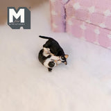 Miniature Black & White Kittens Playing 1:12 Scale Dollhouse Supplies Playing Cats 13/16 inch long (resin) - C048