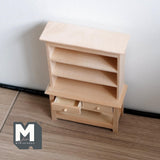 Dollhouse Supplies Kitchen Cabinet 1:12 Scale Unpainted Dish Shelves Cabinet 5-3/4 inch tall (wood) - i001