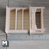 Dollhouse Supplies Kitchen Cabinet 1:12 Scale Unpainted Dish Shelves Cabinet 5-3/4 inch tall (wood) - i001