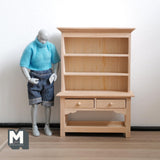 Dollhouse Supplies Kitchen Cabinet 1:12 Scale Unpainted Dish Shelves Cabinet 5-3/4 inch tall (wood) - i001