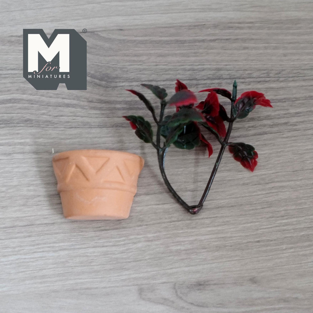 1:12 Scale Miniature Clay Crescent Wall Planter, Faceted, Flat Back, 2-3/16 inch tall, DIY Dollhouse Supply (large size)