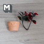 1:12 Scale Miniature Clay Crescent Wall Planter, Faceted, Flat Back, 2-3/16 inch tall, DIY Dollhouse Supply (large size)