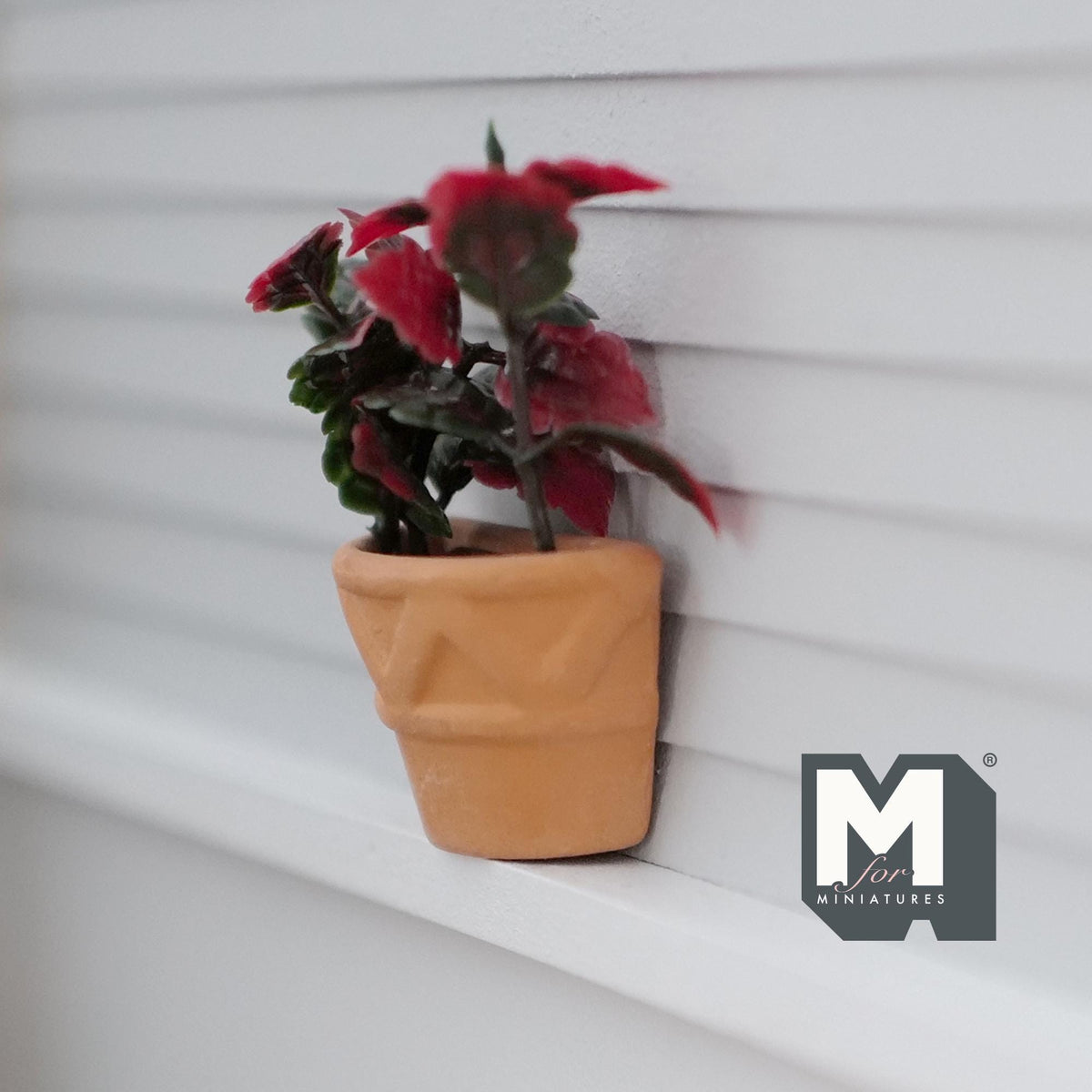 1:12 Scale Miniature Clay Crescent Wall Planter, Faceted, Flat Back, 2-3/16 inch tall, DIY Dollhouse Supply (large size)