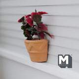 Miniature Crescent Wall Planter Pot 1:12 Scale Dollhouse Fairy Garden Plant Leaves Pot 2-3/16 inch tall (large size) - B089