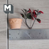 Miniature Crescent Wall Planter Pot 1:12 Scale Dollhouse Fairy Garden Plant Leaves Pot 2-3/16 inch tall (large size) - B089