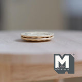 Miniature Dining Plates Set of 2 , 1:12 Scale Dollhouse Supplies Tableware 11/16 inch dia. (metal) (beige) (M) - A030