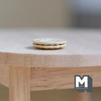 1:12 Scale Miniature Dining Plates, Set of 2, 1/2 inch dia., DIY Dollhouse Supply (metal) (beige) (S)