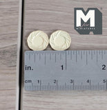 Miniature Dining Plates Set of 2 , 1:12 Scale Dollhouse Supplies Tableware 1/2 inch dia. (metal) (beige) (S) - A030