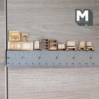 1:12 Scale Miniature Baby Room Furniture Die Cut Kit, Sofa, Fireplace, Wardrobe, Table, Chairs, Self Assemble, Dollhouse Craft Supply (wood)