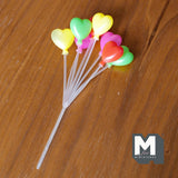 Dollhouse Supplies Miniature Heart Shaped Balloons 1:12 Scale Large Size Rainbow Balloons Set of 8  - H016
