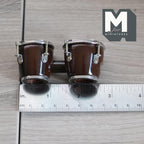 Miniature Bongo Drums , 1:12 Dollhouse Hand Drums , Two-Headed Drums - C021