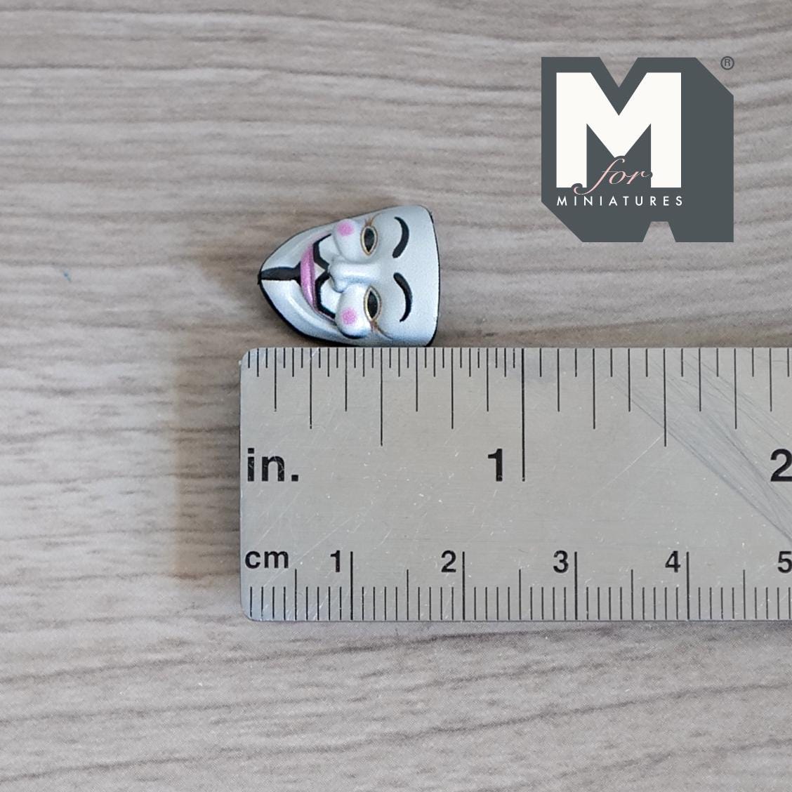 1:12 Scale Miniature Halloween Face Mask Wall Plaque, Moustache and Goatee, 5/8 inch tall, DIY Dollhouse Supply