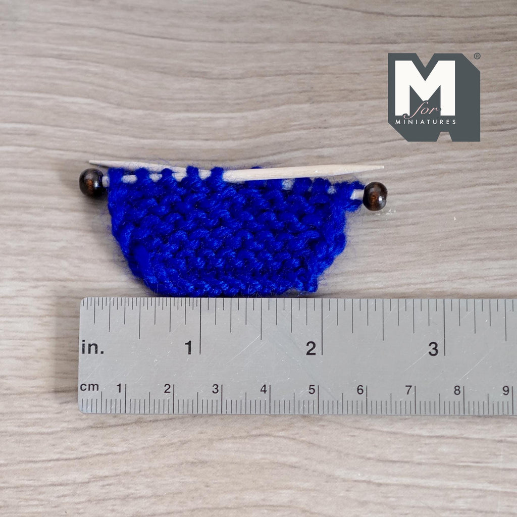 1:12 Scale Miniature Knitting Needles with Knitted Piece, 1-7/8 inch long, DIY Dollhouse Supply (blue)