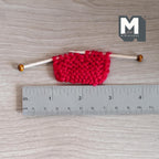 1:12 Scale Miniature Knitting Needles with Knitted Piece, 1-7/8 inch long, DIY Dollhouse Supply (red)