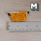 1:12 Scale Miniature Knitting Needles with Knitted Piece, 1-7/8 inch long, DIY Dollhouse Supply (green)