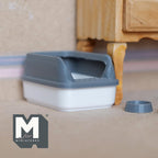 Bac à litière miniature pour maison de poupée à l'échelle 1:12 avec couvercle, pelle et gamelle, 4,9 cm de long, accessoire de bricolage (gris)