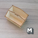 Dollhouse Supplies Fairy Garden Unpainted Flower Basket 1:12 Scale Miniature Wood Flower Caddy Planter Basket 2-3/16 inch long (wood) - D071