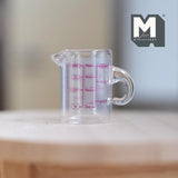 Miniature Measuring Cup with Measurements 1:12 Scale Dollhouse Supplies Glass Portion Cup with Handle 13/16 inch tall (glass) - A097