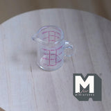 Miniature Measuring Cup with Measurements 1:12 Scale Dollhouse Supplies Glass Portion Cup with Handle 13/16 inch tall (glass) - A097