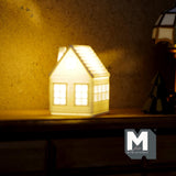 Dollhouse Miniature House White with micro LED light Style C