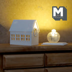 Lanterne miniature pour maison de poupée à l'échelle 1:12 avec micro-lumières LED, fenêtre de grenier ronde, 3 cm (1-3/16 po) de hauteur, accessoire de maison de poupée à faire soi-même (blanc)
