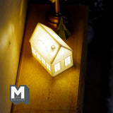 Dollhouse Miniature House White with micro LED light Style C