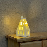 Dollhouse Miniature House White with micro LED light Style B