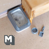 Dollhouse Miniature Litter Box with Lid, Scoop, Bowl, fake Litter and Poop Style Gray