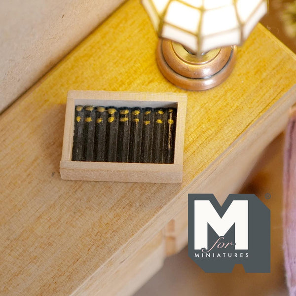 Miniature Wooden Cigar Box 1:12 Scale Dollhouse Supplies Decoration Cigar 1-1/8 inch wide (wood) (unreal) - E080