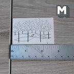 Miniatura a escala 1:12 de cuadro, árboles sin hojas y puente, soporte de madera, 2-9/16 inch de ancho, suministros DIY para casa de muñecas (blanco y negro)