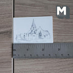 Maßstab 1:12 Miniatur-Kunstdruck Kapellen-Skizze, 2-9/16 inch breit, DIY-Puppenhausbedarf