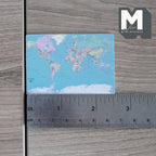 1/12スケール ミニチュア世界地図（木製台座付き）、幅2-9/16インチ、ドールハウスDIY用品