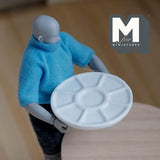 Miniature Ceramic Serving Tray Large Size Dollhouse Supplies Food Plate , Paint Palette 2 inch dia. - A061