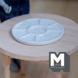 Miniature Ceramic Serving Tray Large Size Dollhouse Supplies Food Plate , Paint Palette 2 inch dia. - A061