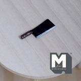 Miniature Cleaver Knife 1:12 Scale Dollhouse Supplies Kitchen Butcher Knife Decoration (metal) (black) - F073