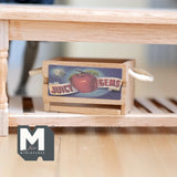 Miniature Apple Crate with Rope Handles 1:12 Scale Dollhouse Fruit Crate 1-9/16 inch long (wood) - E047