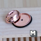 Miniature Oval Serving Tray with Metal Dome Lid 1:12 Scale Dollhouse Dining Accessories 13/16 inch tall - E052