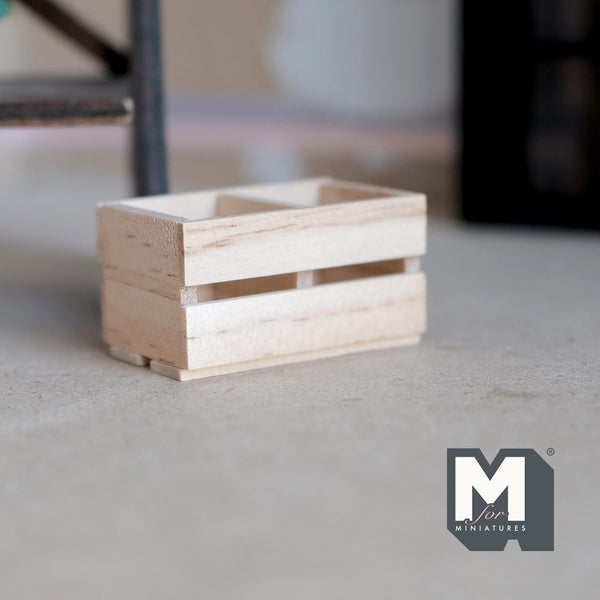 Miniature Wood Crate 1:12 Scale 6 Slate Crate Unfinished 1-13/16 inch long - E046
