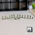 1:150 Scale Miniature Army Soldier Figures, Assembled or Unassembled, Set of 16, 7/16 inch tall, DIY Dollhouse Supply