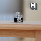 Miniature Old Camera with Flash Light 1:12 Scale Dollhouse Supplies Metal Camera 9/16 inch tall - E101