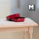 Miniature Hexagon Box with Lid 1-1/8 inch dia. (red) - C046