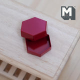 Miniature Hexagon Box with Lid 1-1/8 inch dia. (red) - C046