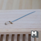Miniature Metal Sword 1:12 Scale Mid Century Style Blade Metal Sabre 2-5/8 inch long (dull non-working) - H026