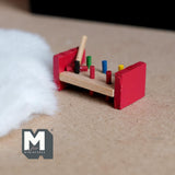 Miniature Pounding  Hammer Pegs In Hole 1:12 Scale Dollhouse Supplies Decoration 1-5/16 inch long (wood) - G056